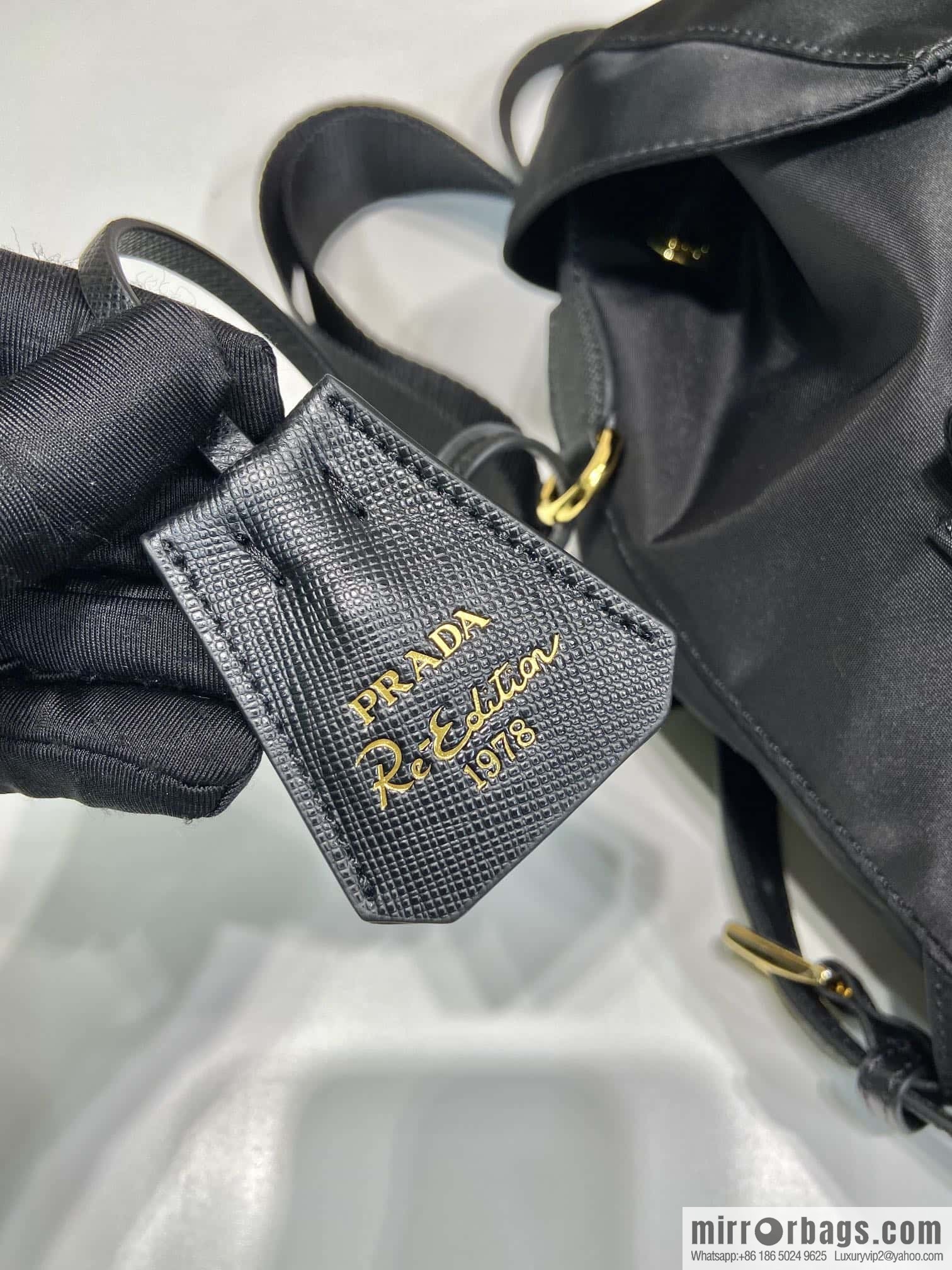 PRADA 🎉 gold buckle classic backpack 🎉 1BZ677 gold hardware