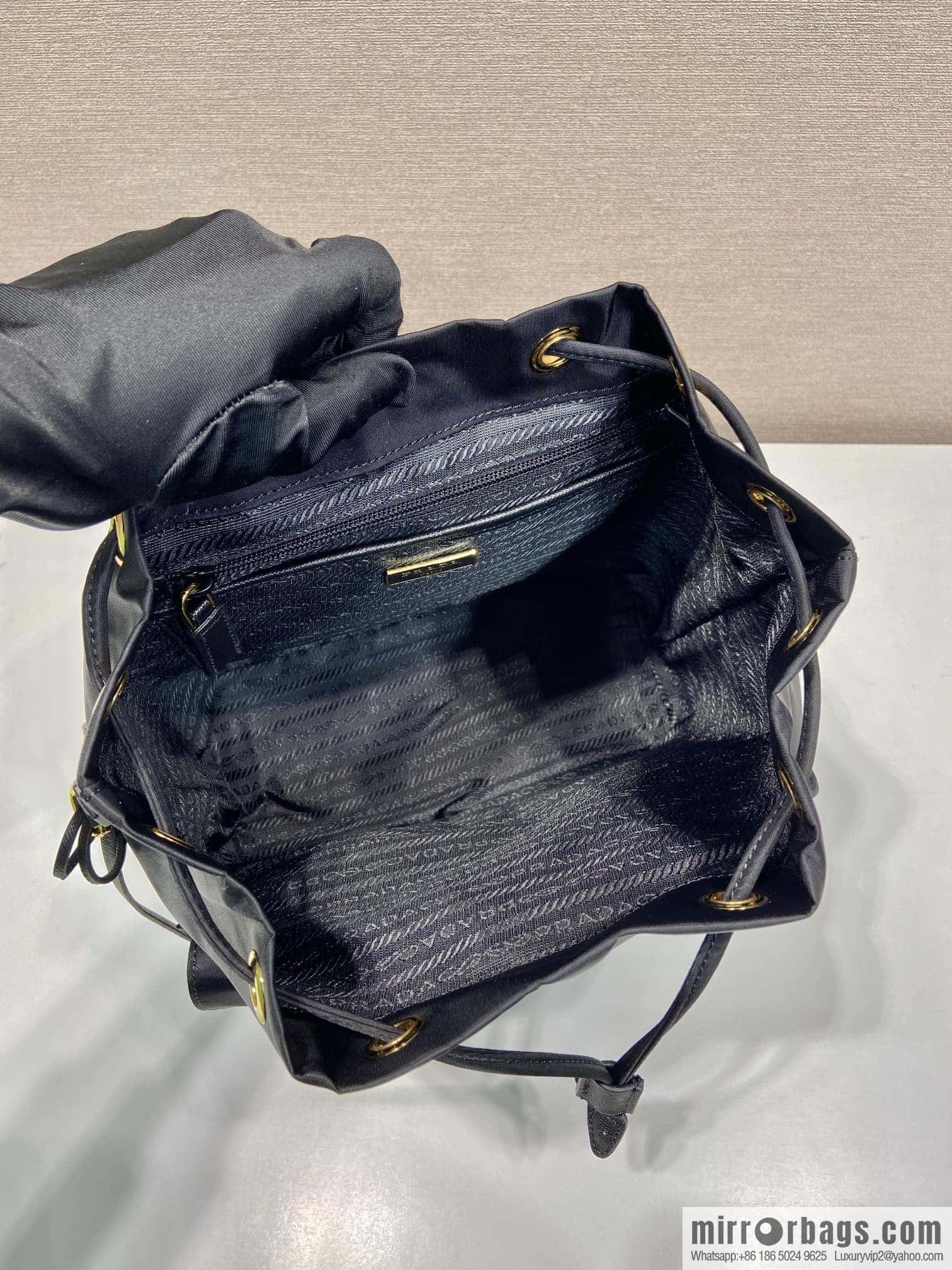 PRADA 🎉 gold buckle classic backpack 🎉 1BZ677 gold hardware