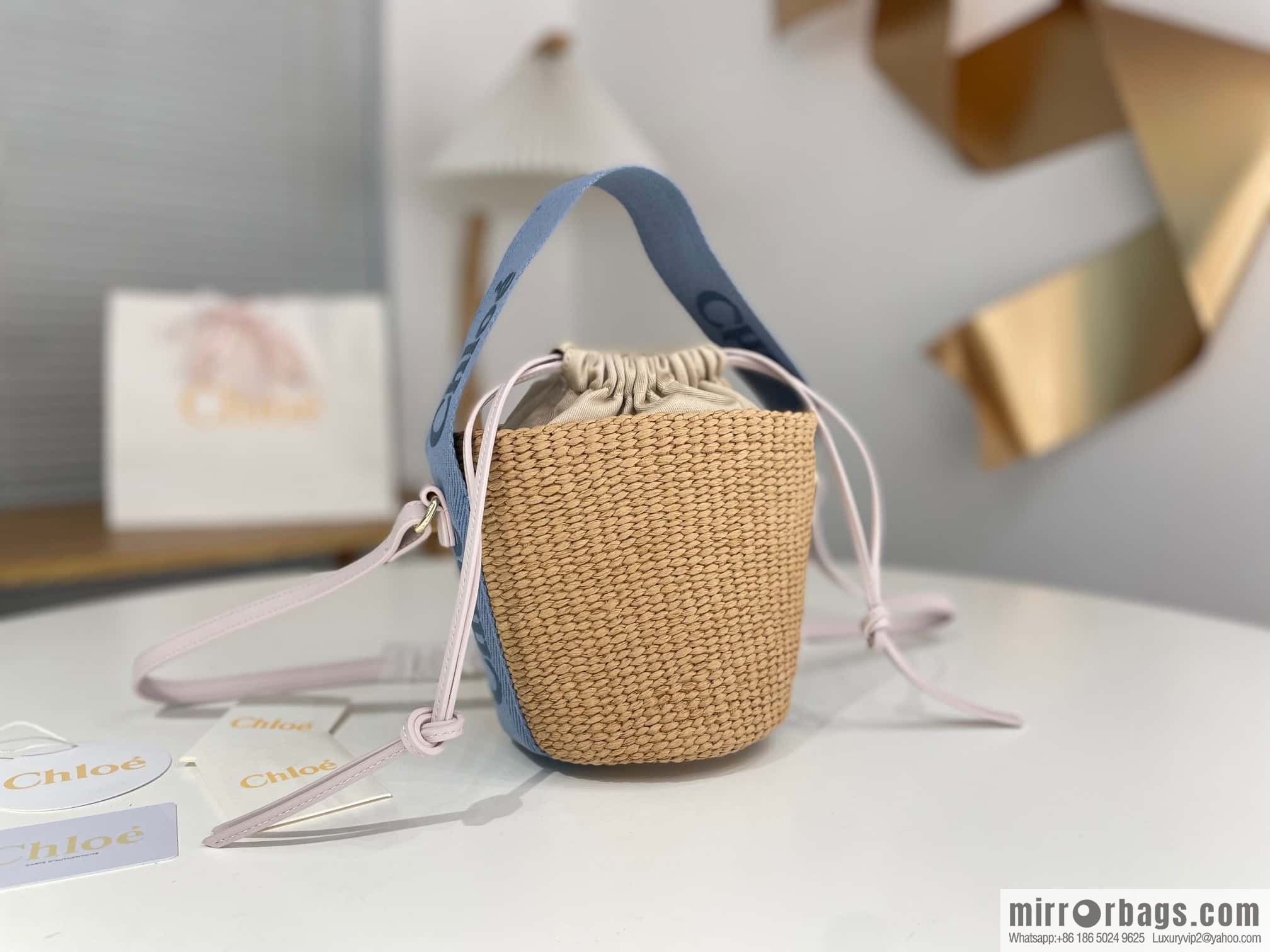 Chloe Woody Straw beach bag/bucket bag new color