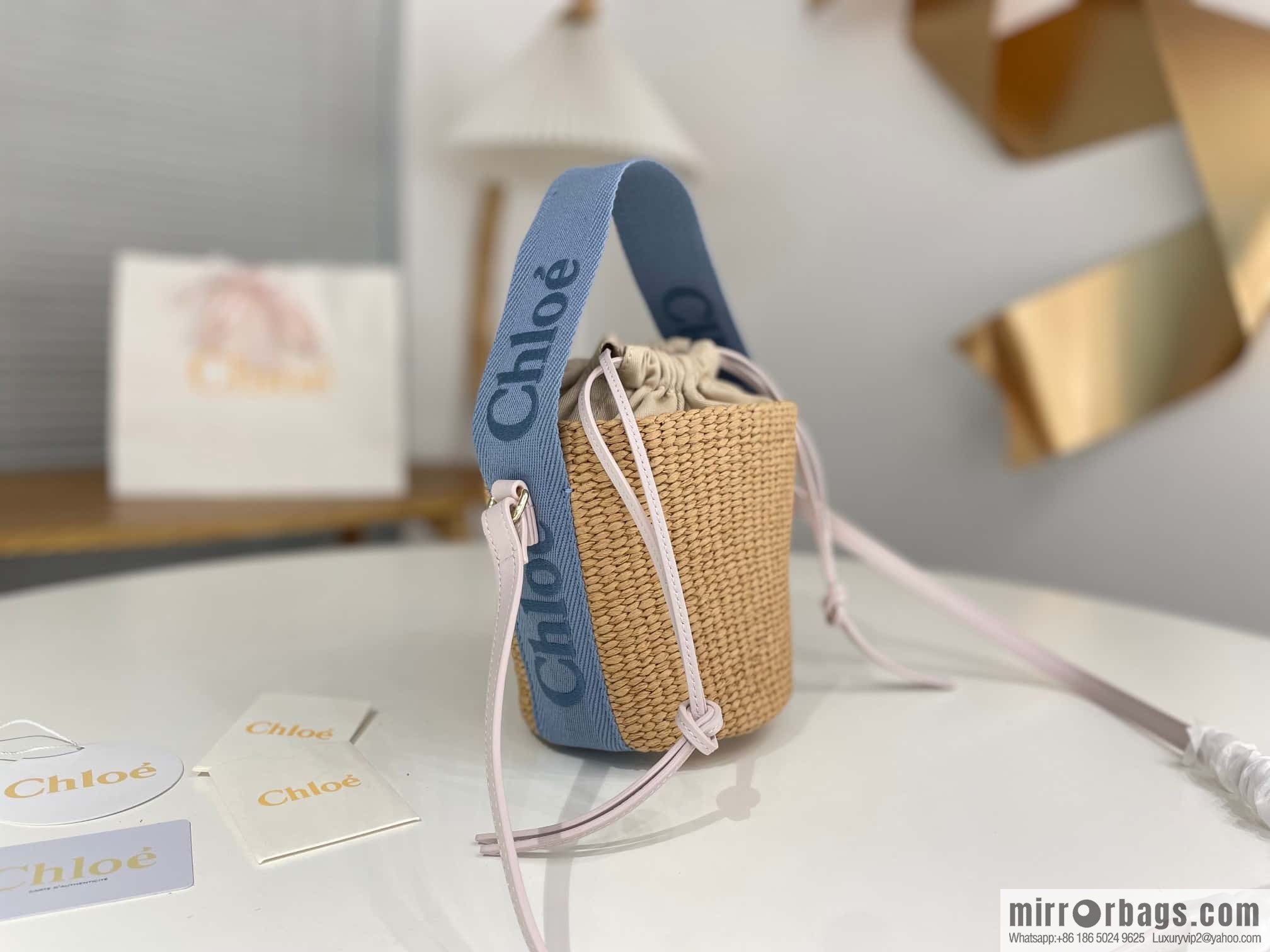 Chloe Woody Straw beach bag/bucket bag new color
