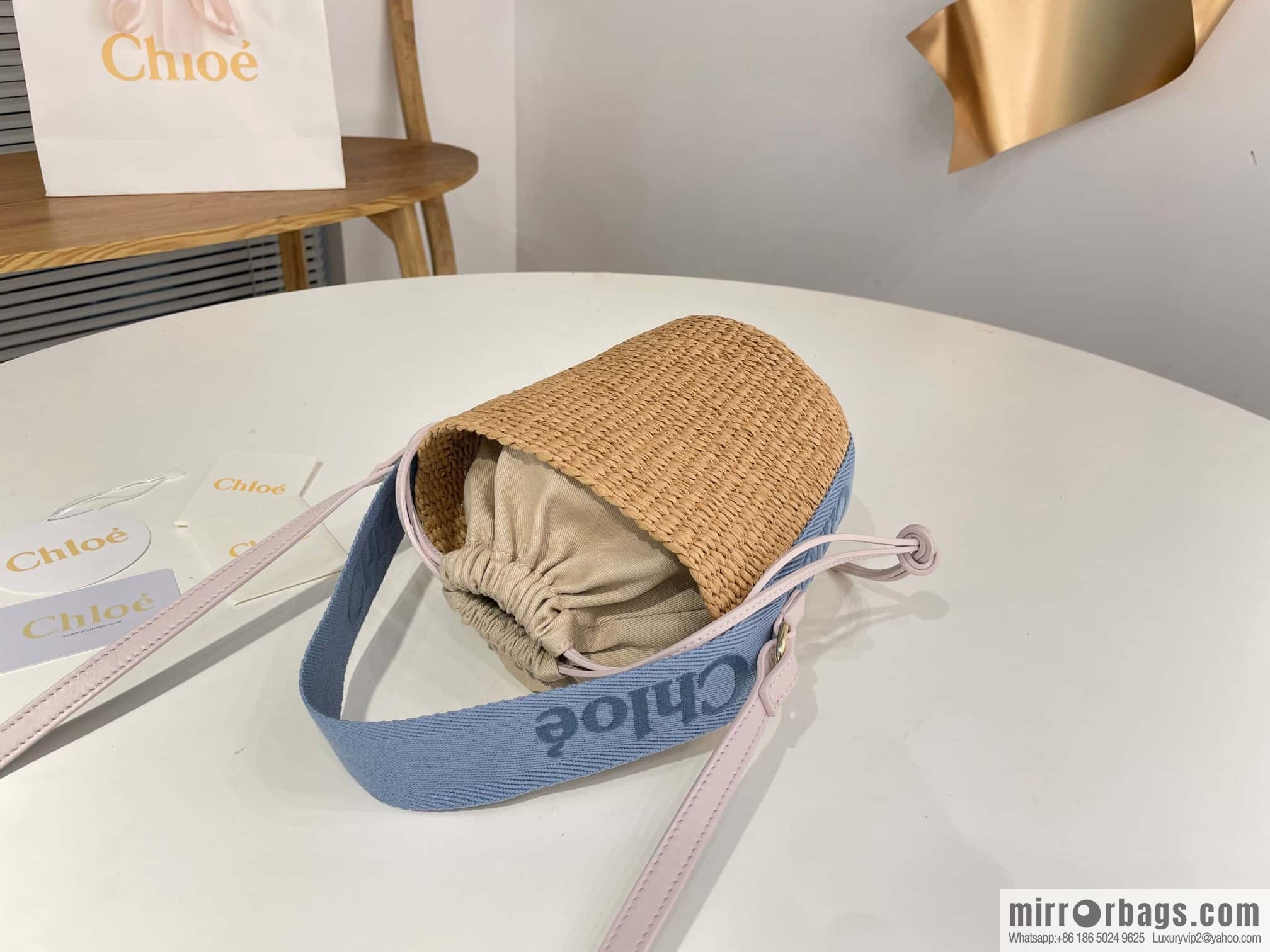 Chloe Woody Straw beach bag/bucket bag new color