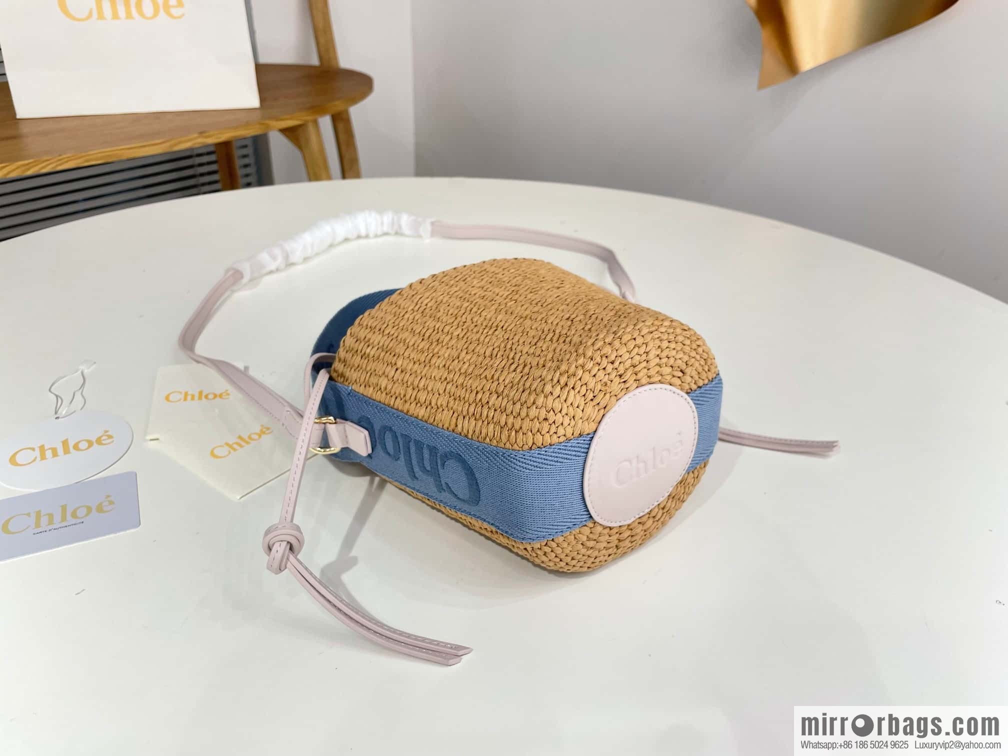 Chloe Woody Straw beach bag/bucket bag new color