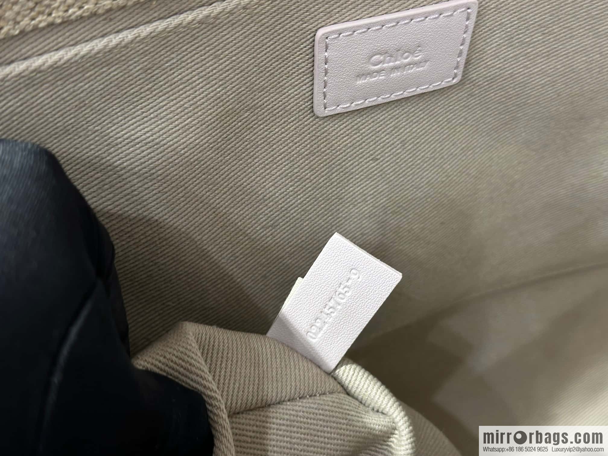 Chloe Woody Linen with Pitot Bag, Cream Powder/Blue Large 45CM
