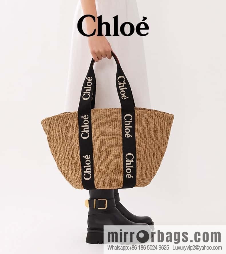 Chloe woody large straw bag~ panda color scheme 🐼 48CM
