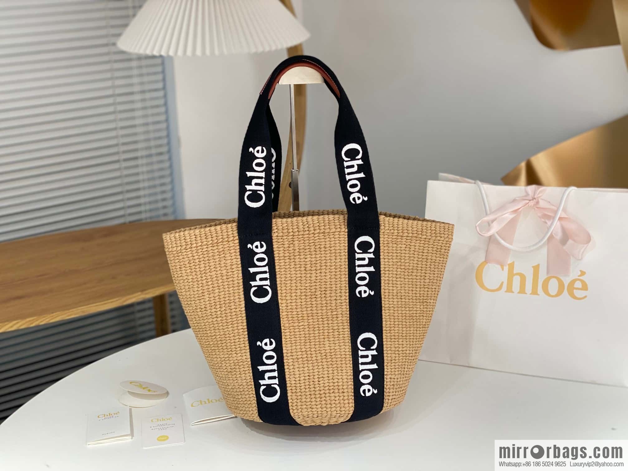 Chloe woody large straw bag~ panda color scheme 🐼 48CM