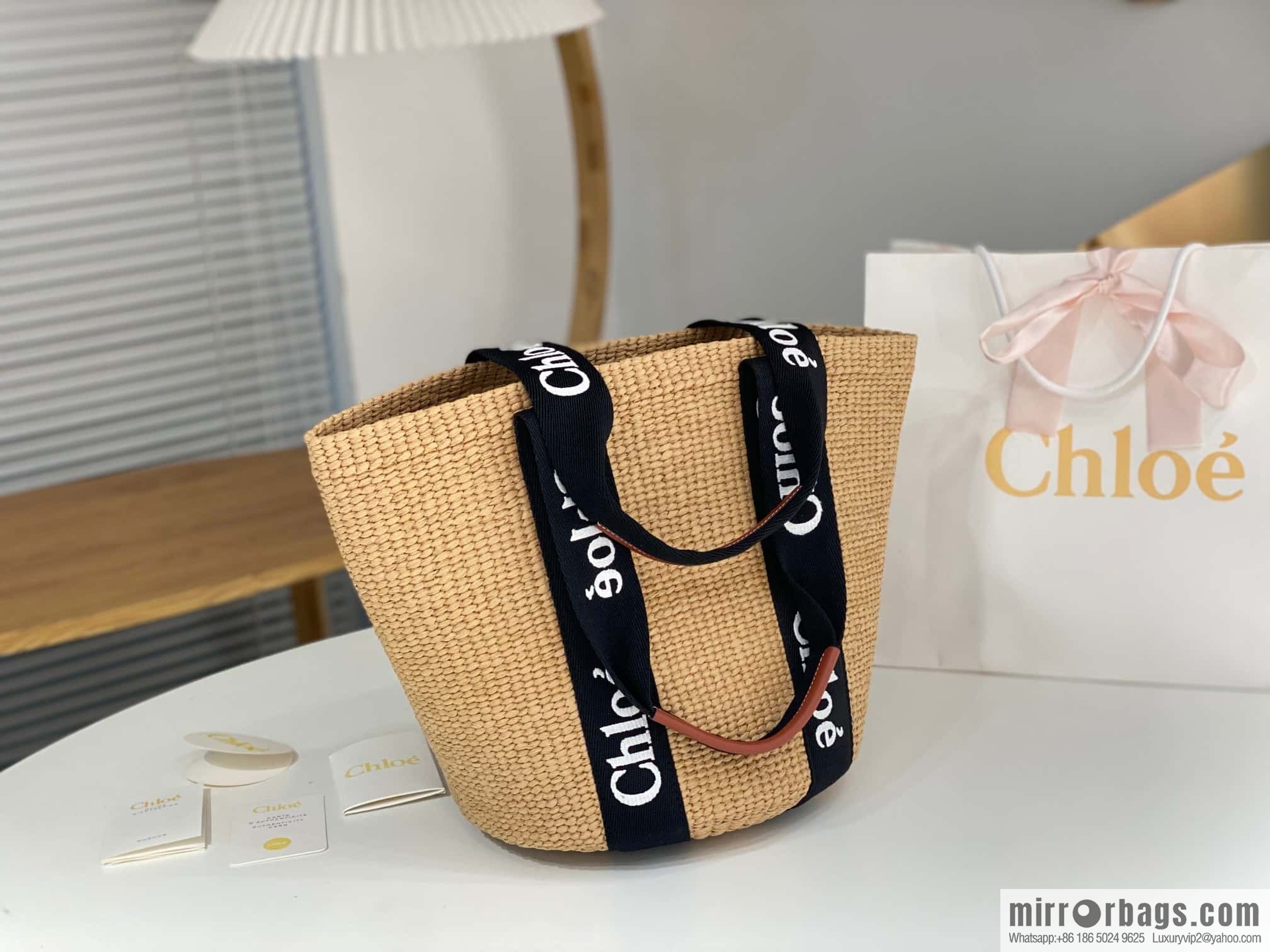 Chloe woody large straw bag~ panda color scheme 🐼 48CM