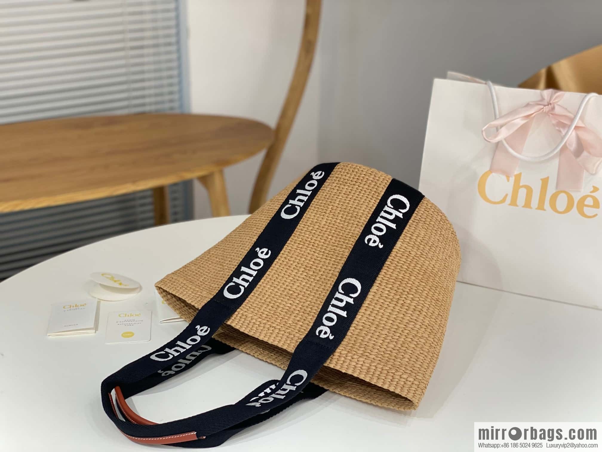 Chloe woody large straw bag~ panda color scheme 🐼 48CM