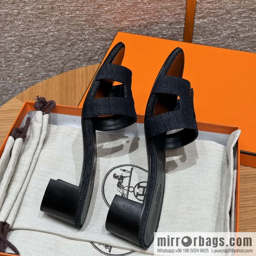 Hermès' latest popular denim high heels