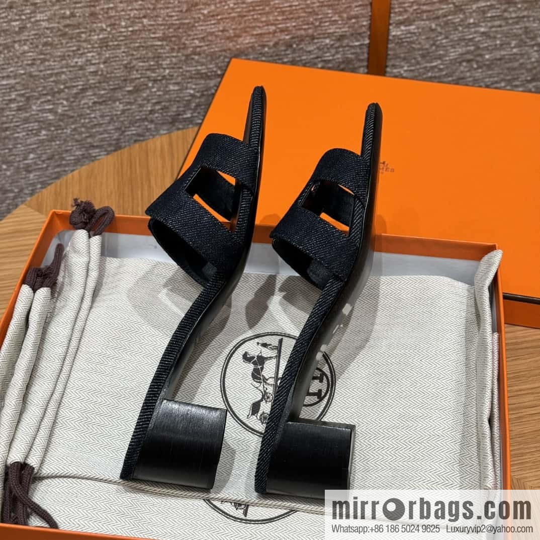 Hermès' latest popular denim high heels