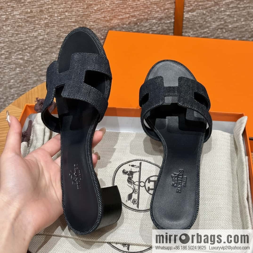 Hermès' latest popular denim high heels