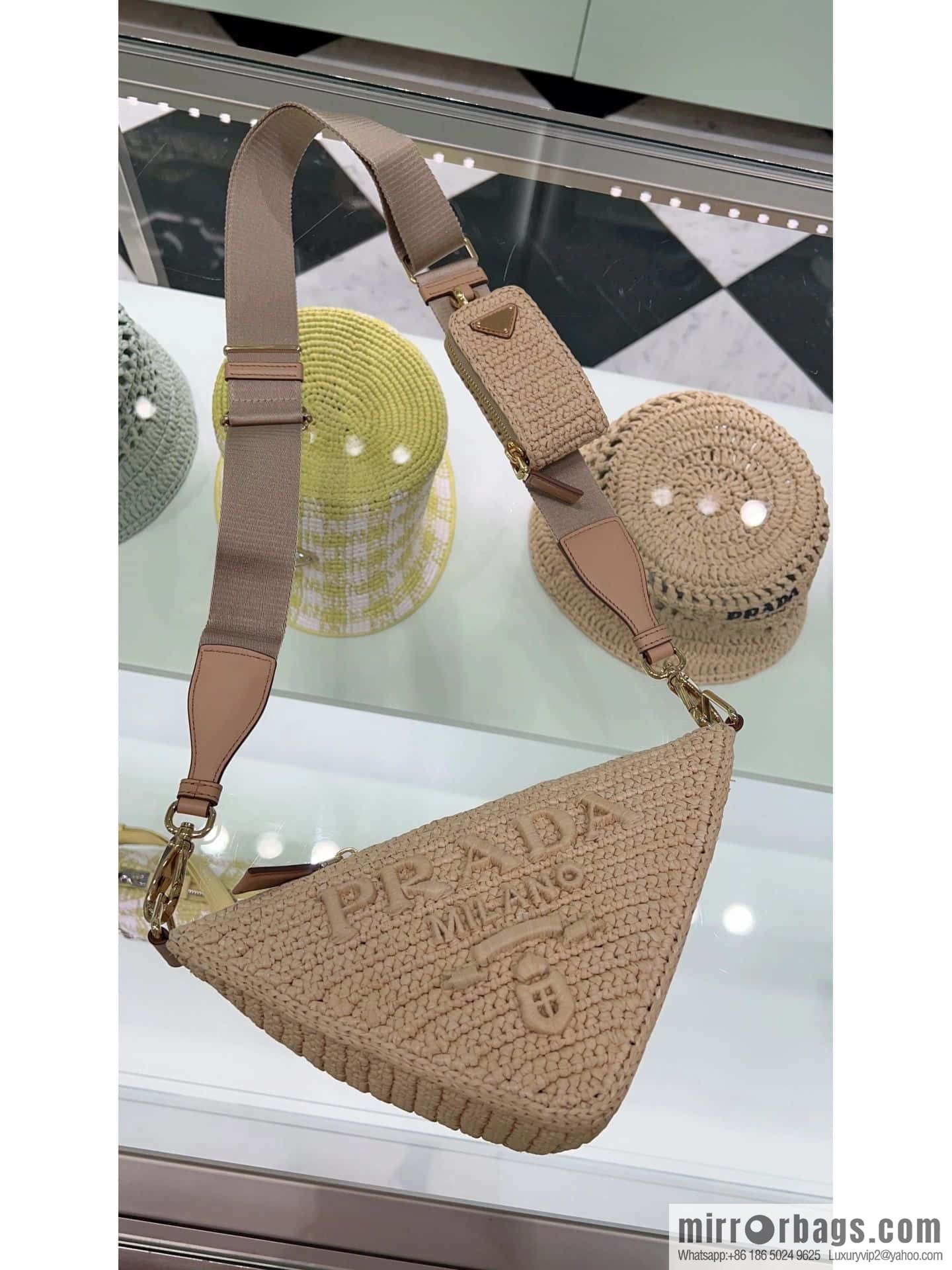 PRADA Prada hand-woven triangle bag 1BH190