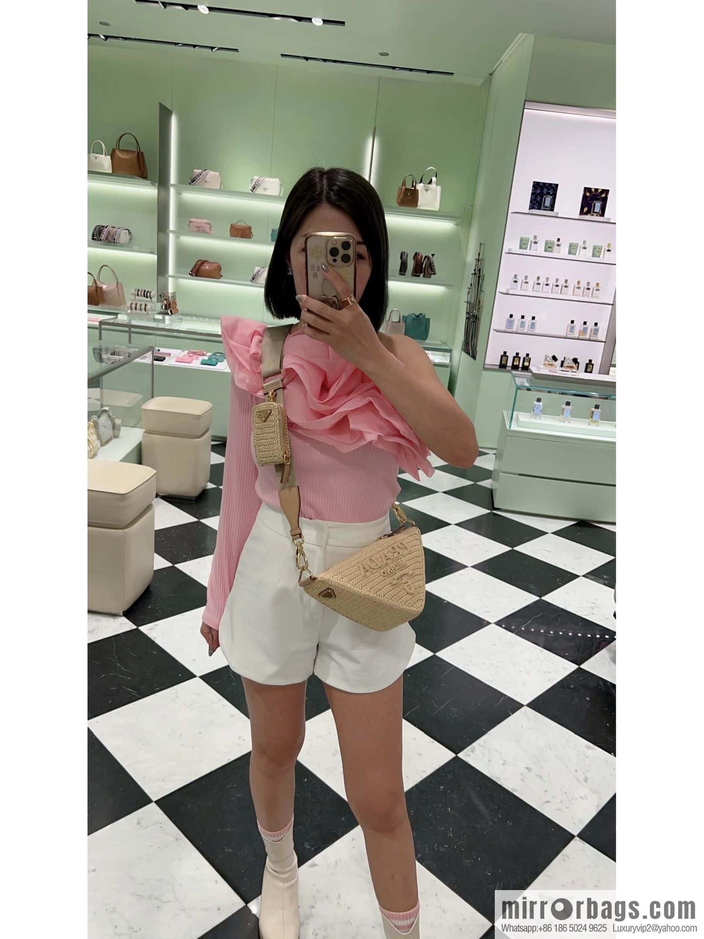PRADA Prada hand-woven triangle bag 1BH190