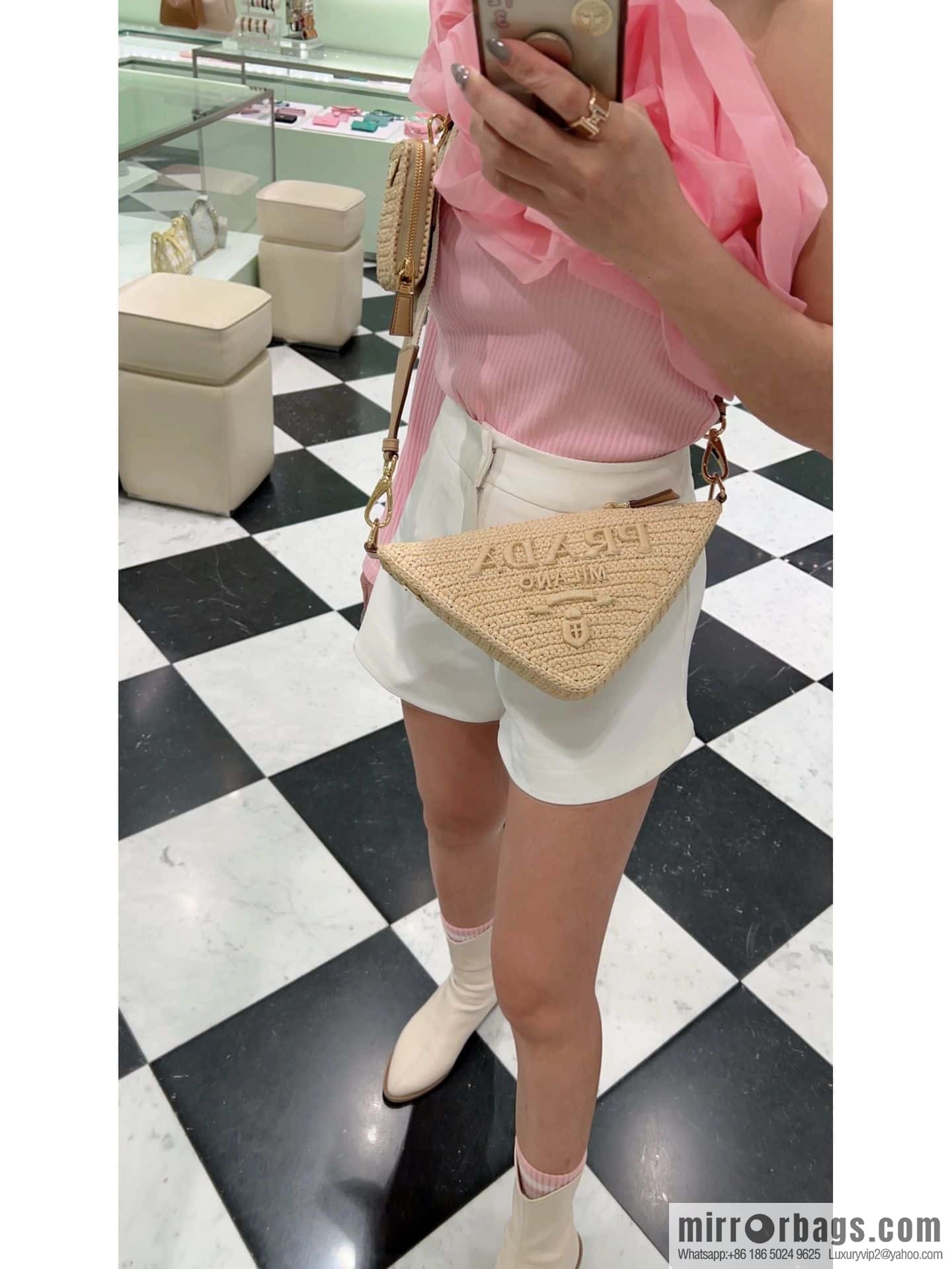 PRADA Prada hand-woven triangle bag 1BH190