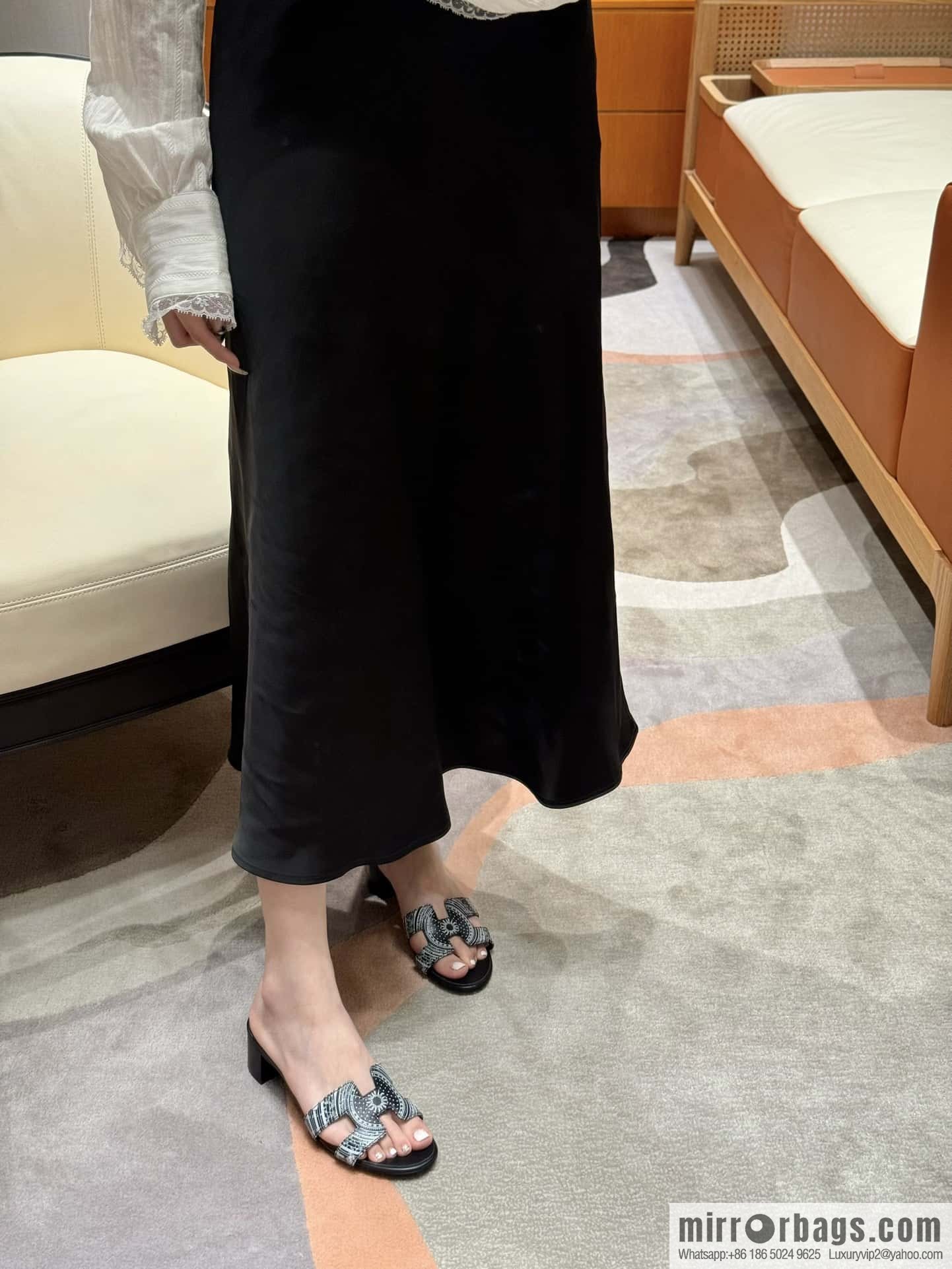 Hermès H's new printed high-heeled sandals