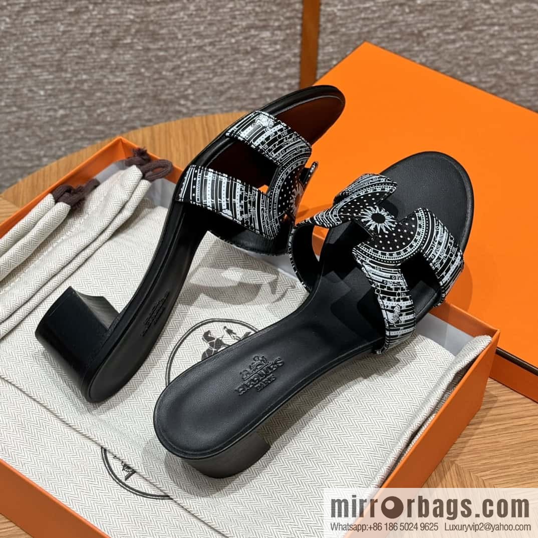 Hermès H's new printed high-heeled sandals