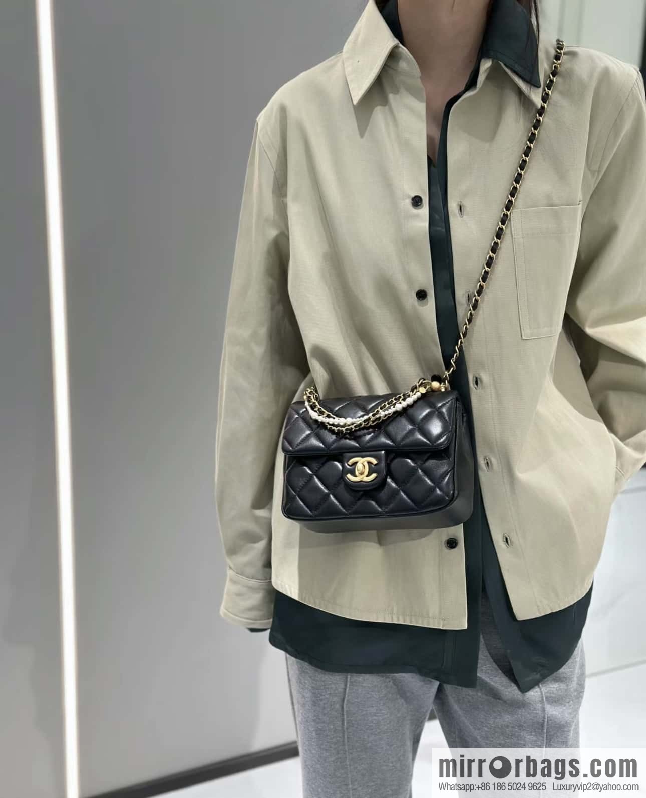 CHANEL 24P Spring and Summer Preview Series Limited Edition Pearl Large Square Fatty AS4384