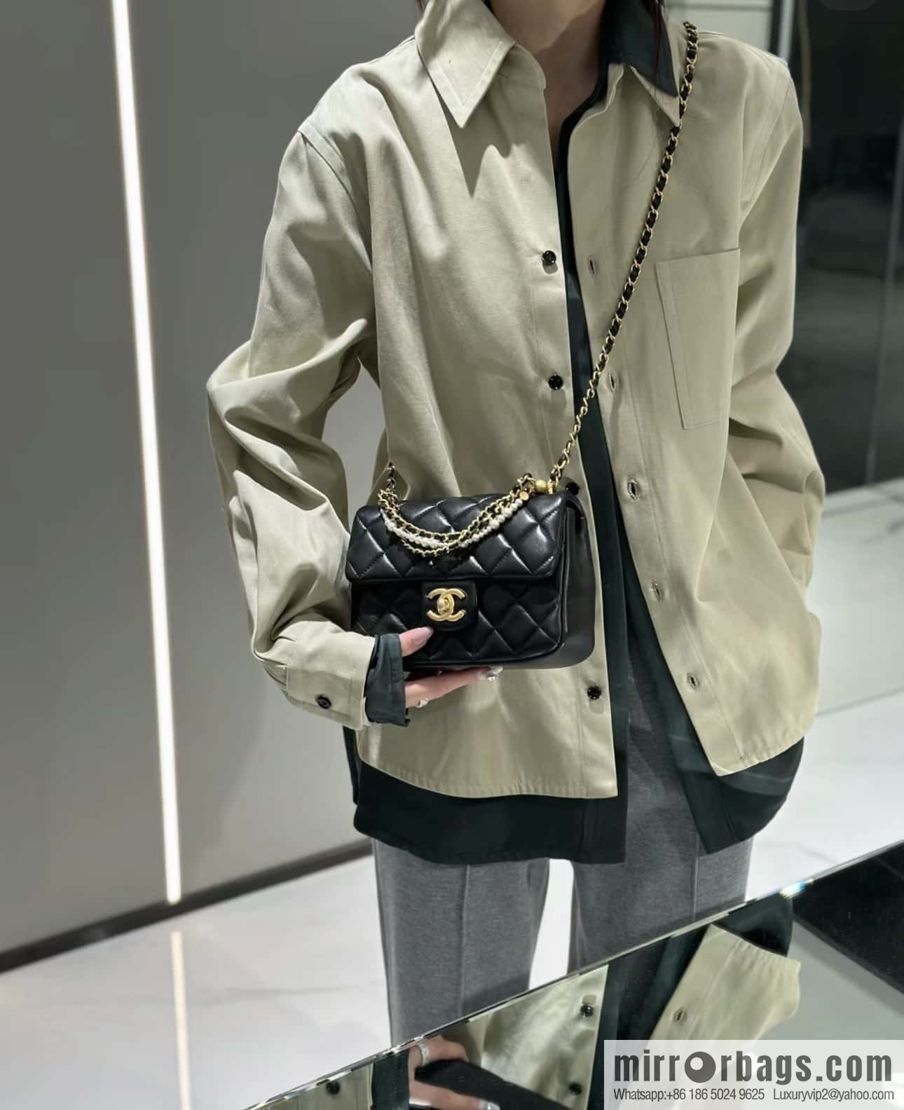 CHANEL 24P Spring and Summer Preview Series Limited Edition Pearl Large Square Fatty AS4384