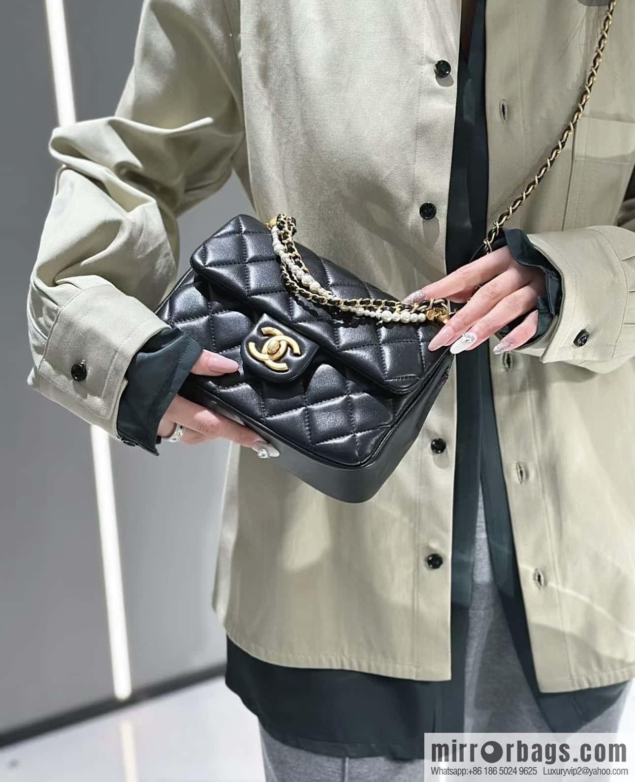 CHANEL 24P Spring and Summer Preview Series Limited Edition Pearl Large Square Fatty AS4384