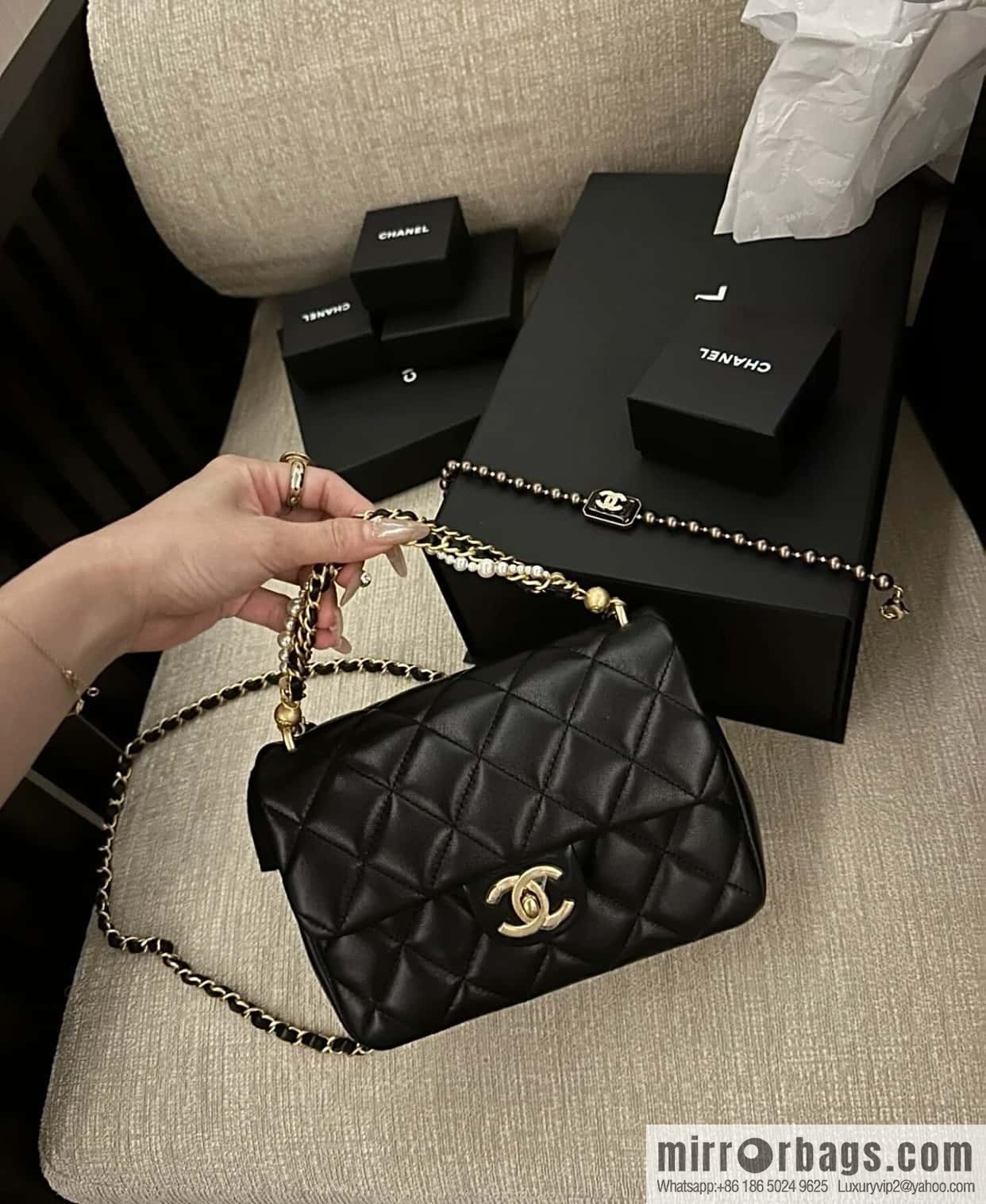 CHANEL 24P Spring and Summer Preview Series Limited Edition Pearl Large Square Fatty AS4384
