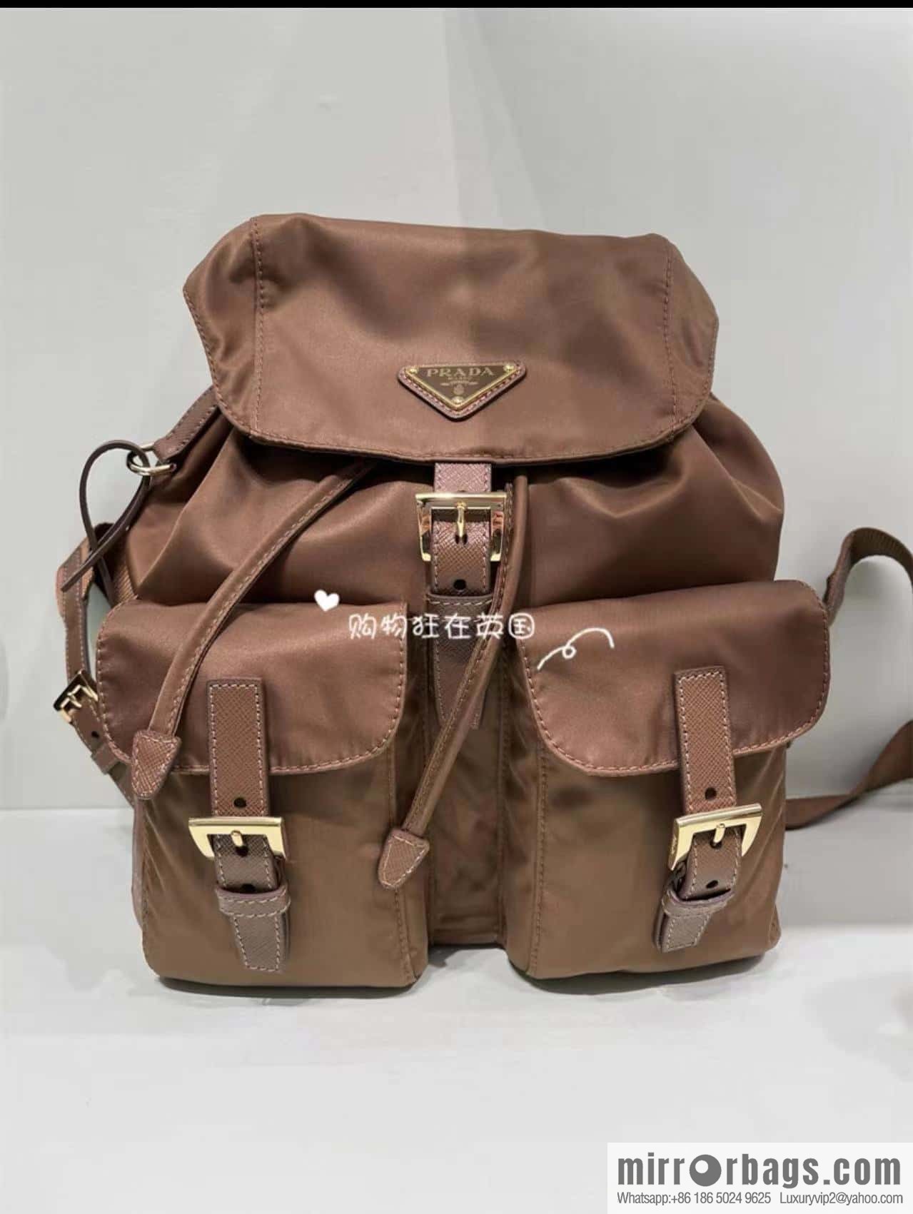PRADA 🎉 gold buckle classic backpack 🎉 1BZ677 gold hardware🎉🎉
