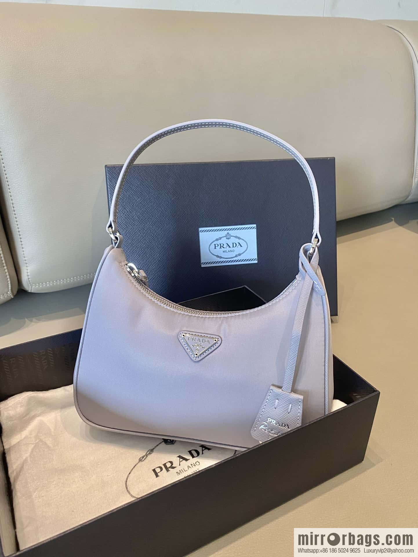 PRADA 🔥 new color rattan basket purple 🔥 original single quality 👍 new 1NE204 moon-shaped medieval bag