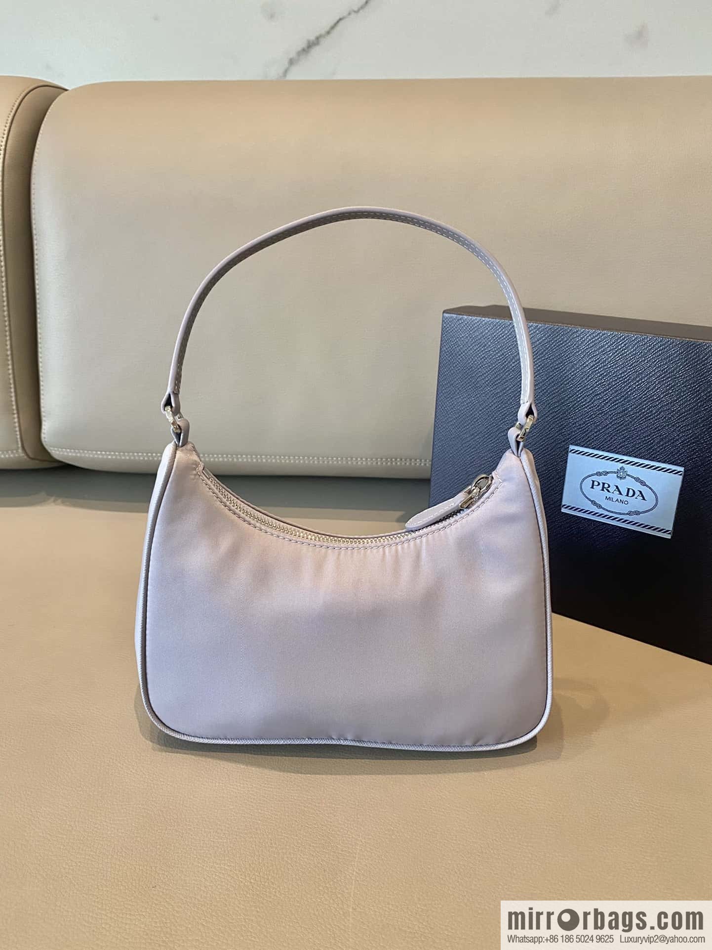 PRADA 🔥 new color rattan basket purple 🔥 original single quality 👍 new 1NE204 moon-shaped medieval bag