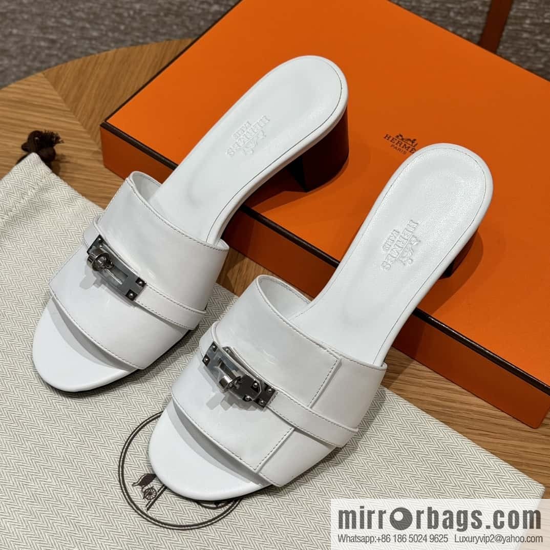 Hermes Kelly Button Slippers