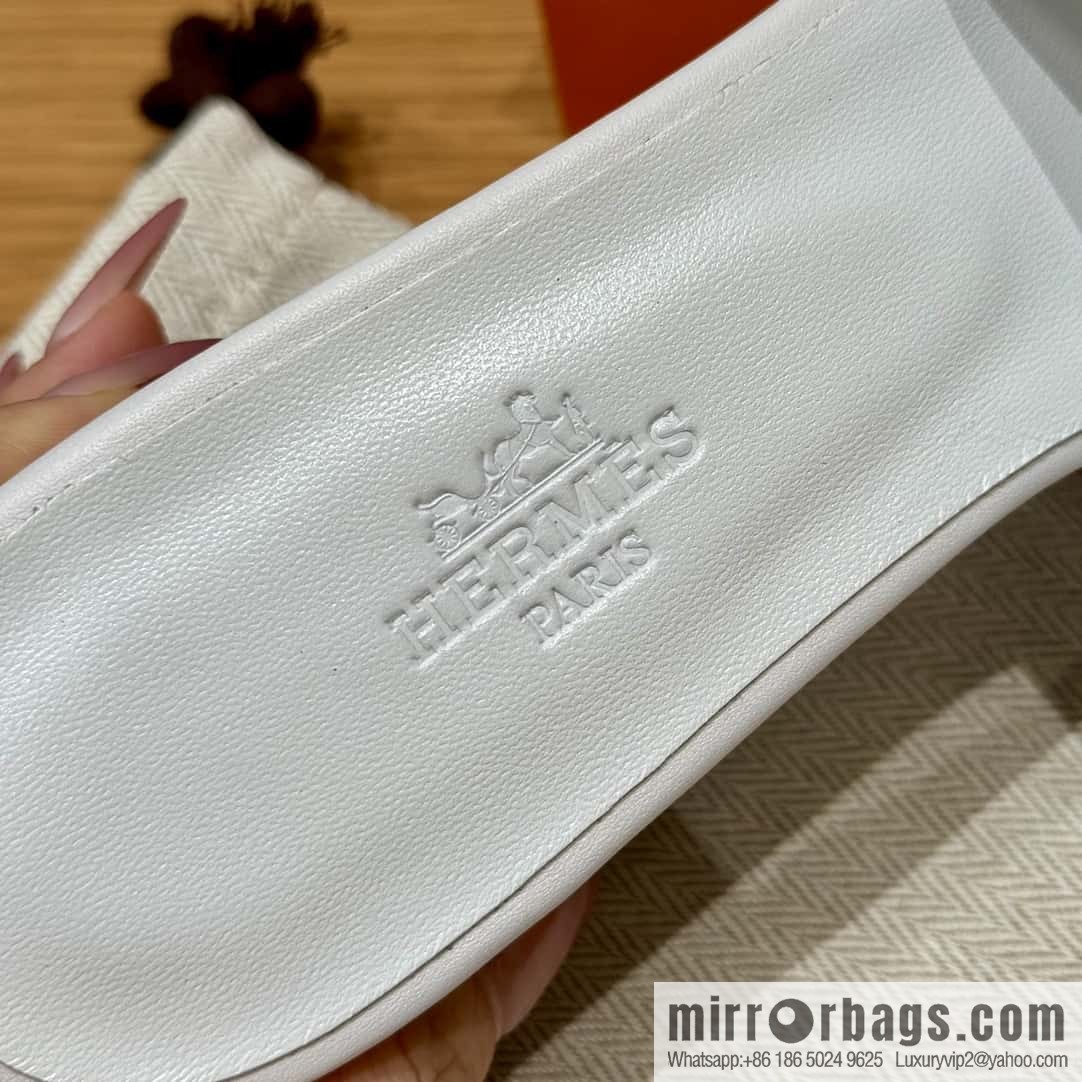Hermes Kelly Button Slippers