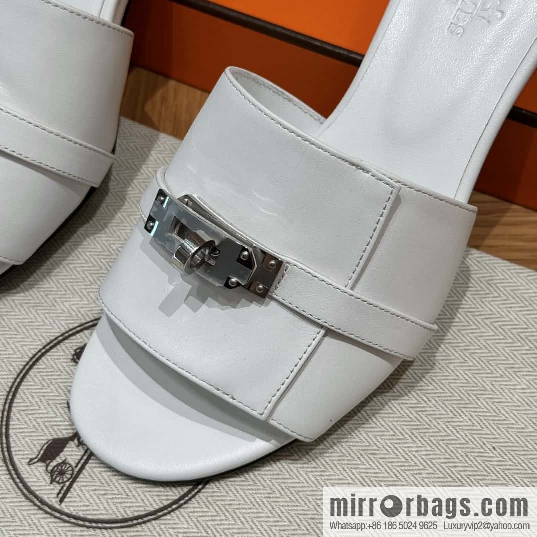 Hermes Kelly Button Slippers