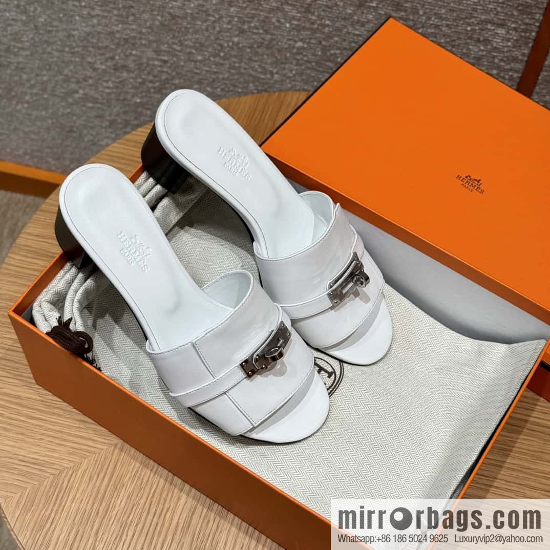 Hermes Kelly Button Slippers