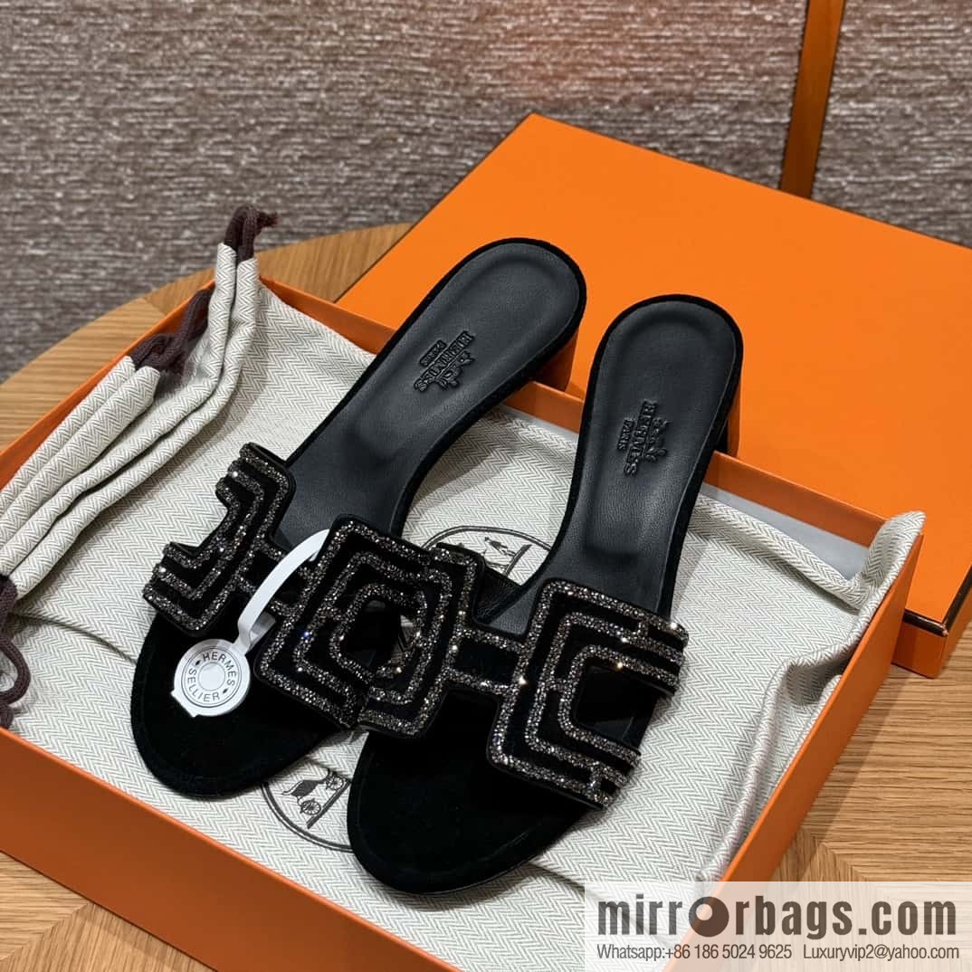 Hermès 2022 spring and summer new product H brand high-heeled diamond surface model