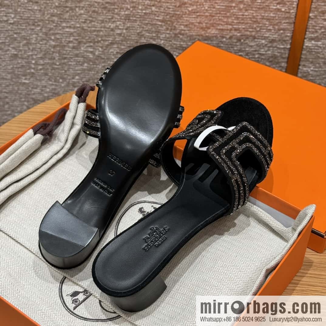 Hermès 2022 spring and summer new product H brand high-heeled diamond surface model