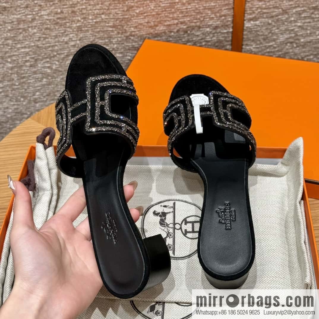 Hermès 2022 spring and summer new product H brand high-heeled diamond surface model