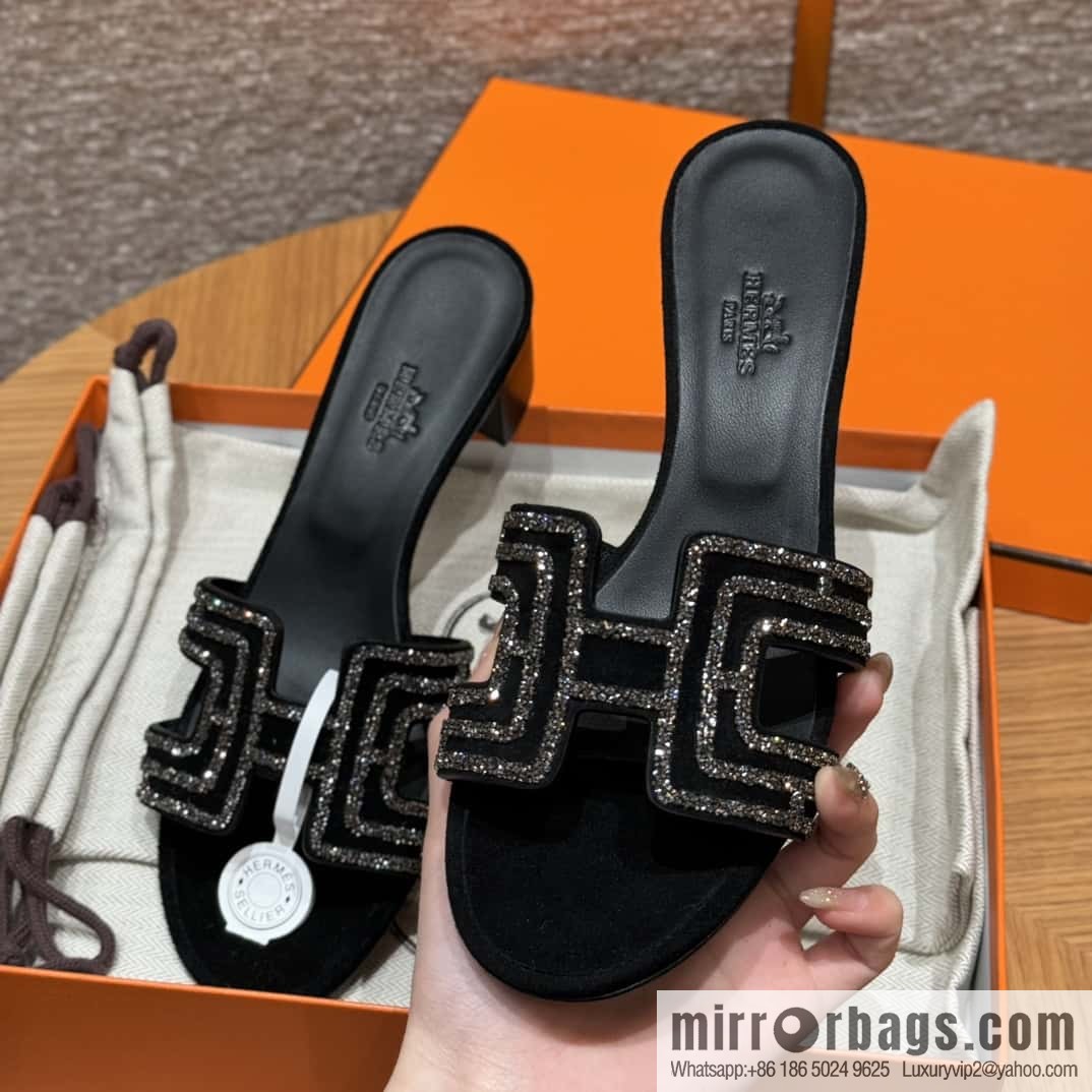 Hermès 2022 spring and summer new product H brand high-heeled diamond surface model