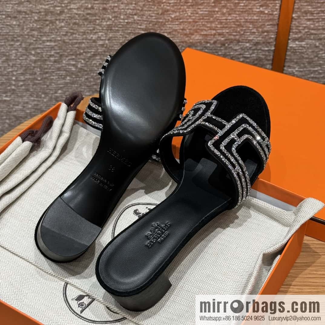 Hermès 2022 spring and summer new product H brand high-heeled diamond surface model
