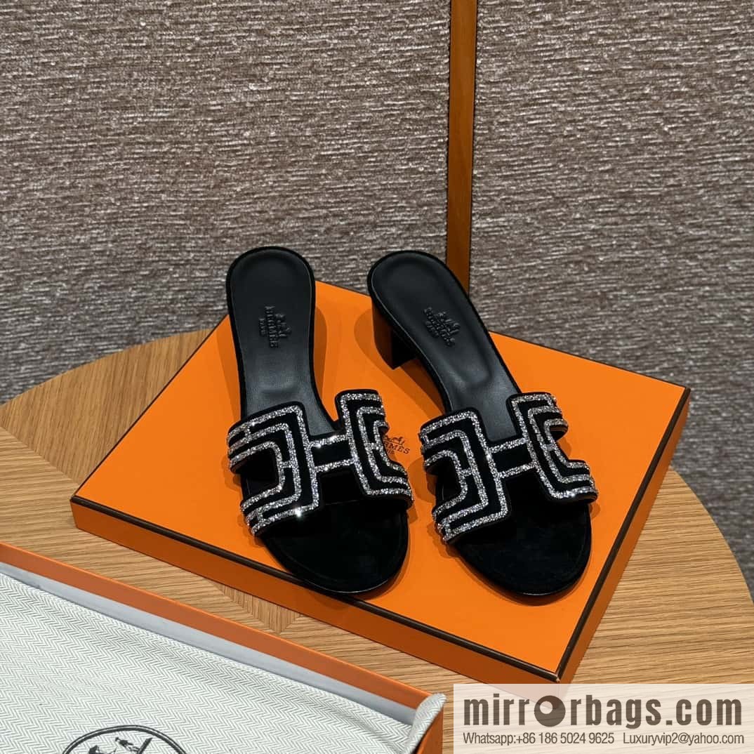 Hermès 2022 spring and summer new product H brand high-heeled diamond surface model