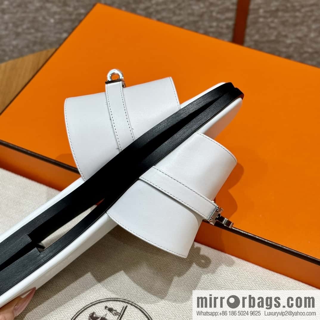Hermès 183Kelly tow sandals Gigi50 white/01Blanc