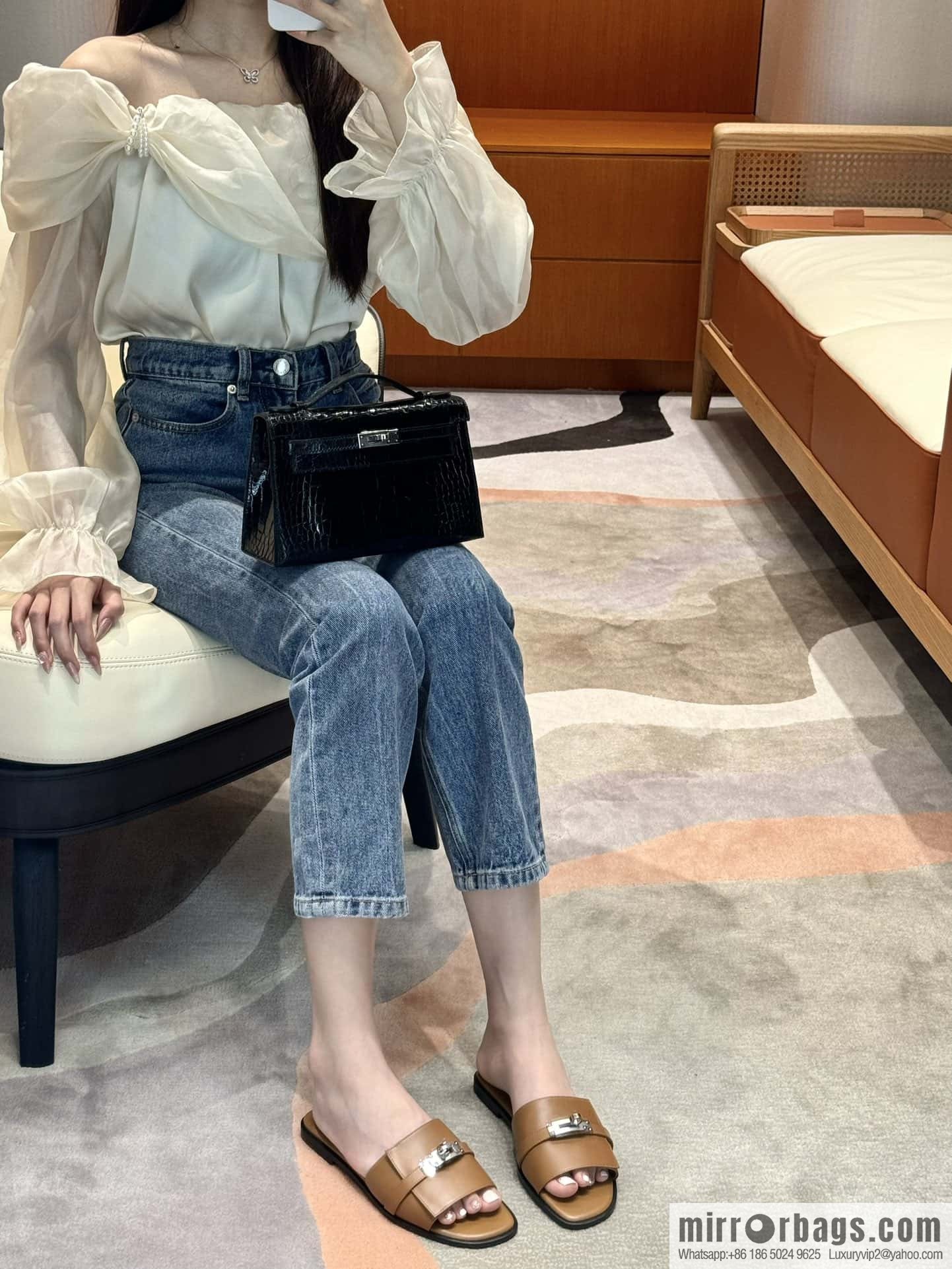 Hermès 183Kelly tow sandals Gigi50 gold brown/ck37/gold