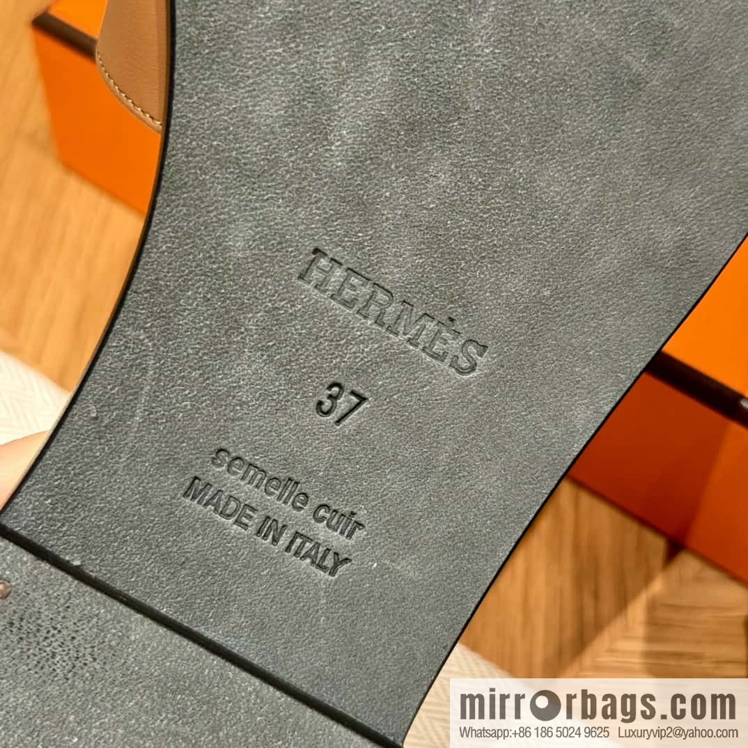 Hermès 183Kelly tow sandals Gigi50 gold brown/ck37/gold