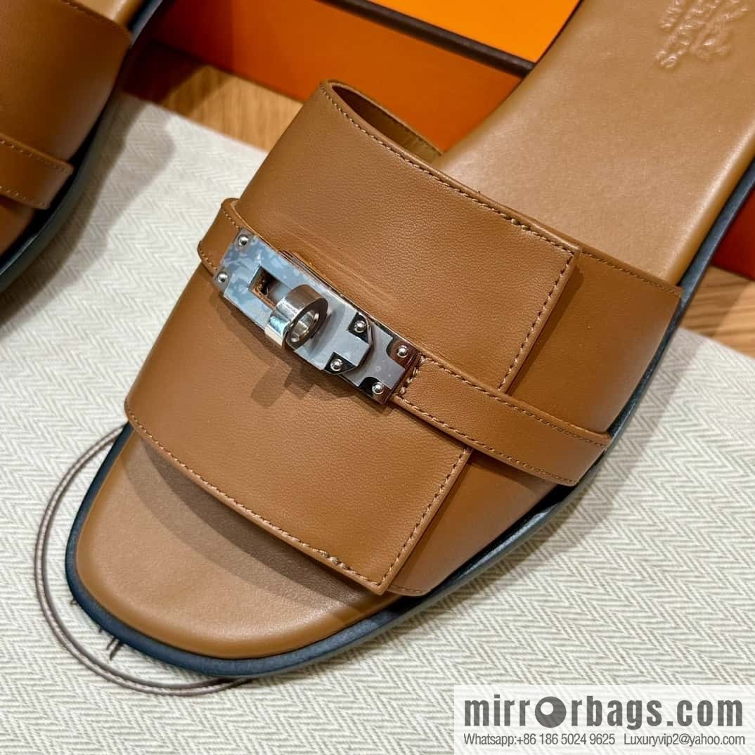 Hermès 183Kelly tow sandals Gigi50 gold brown/ck37/gold