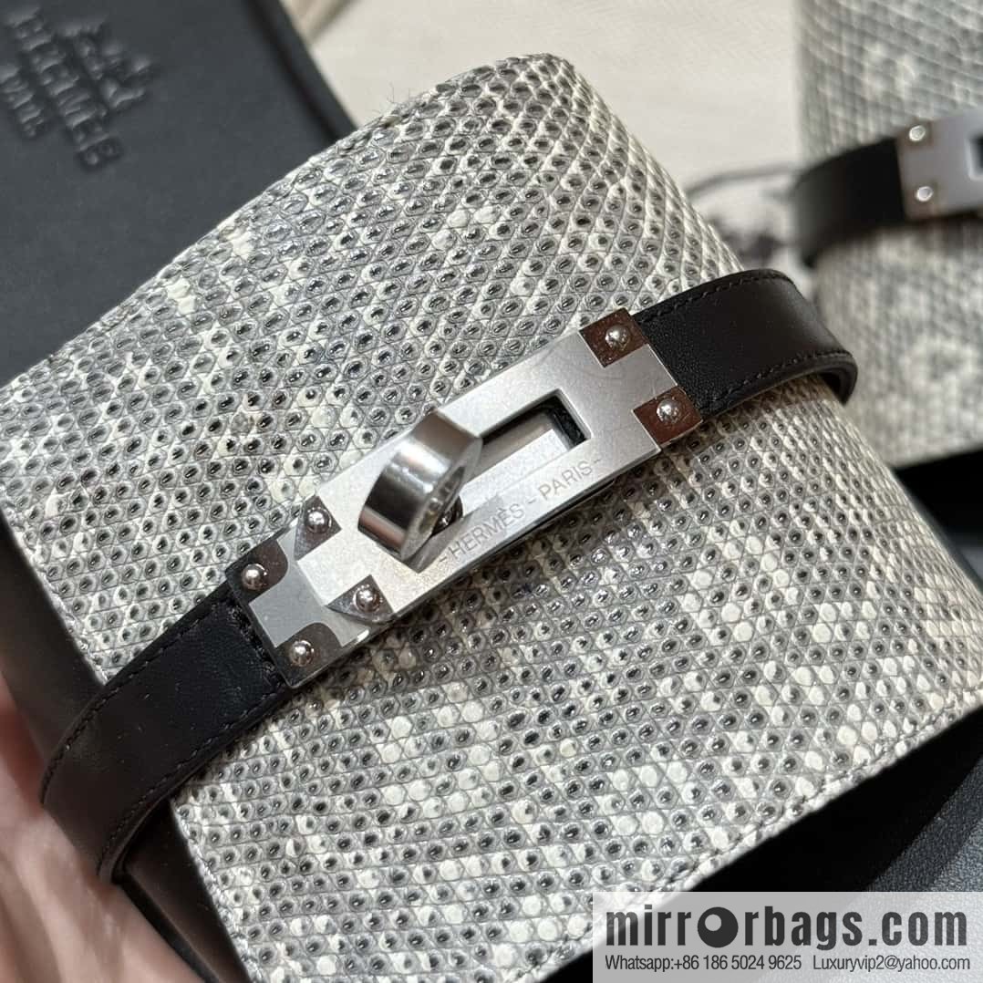 Hermès 183Kelly tow sandals Gigi50 black/CK89/Noir/Himalaya/Lizard primary color