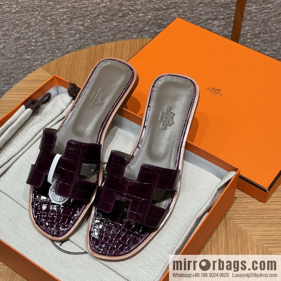 Hermès 181 Oran Sandals N5/Cassis/Gallon Purple
