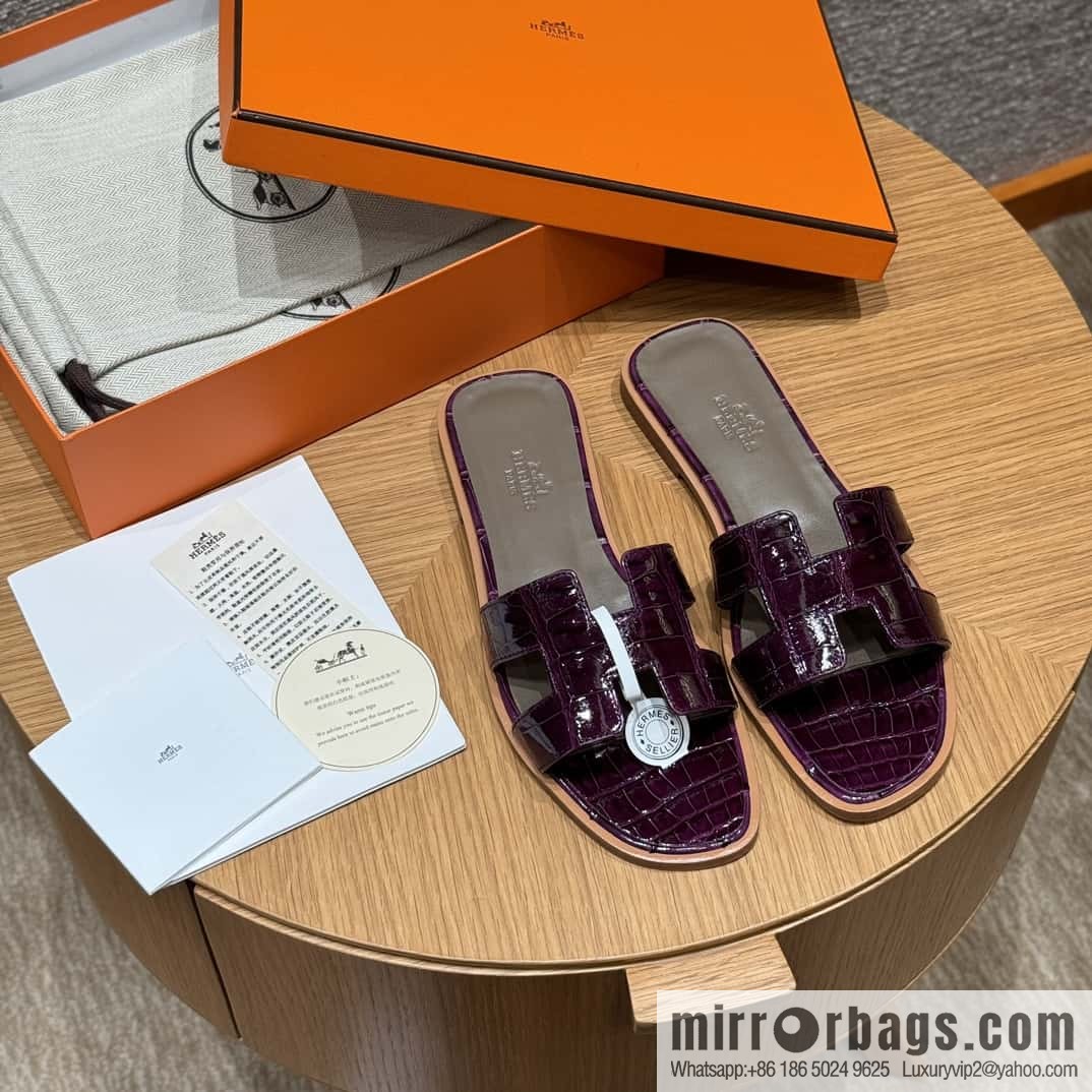 Hermès 181 Oran Sandals N5/Cassis/Gallon Purple