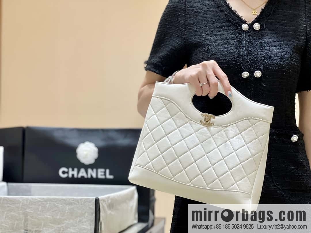 CHANEL 24S New S 31bag oil wax sheepskin AS4853 white