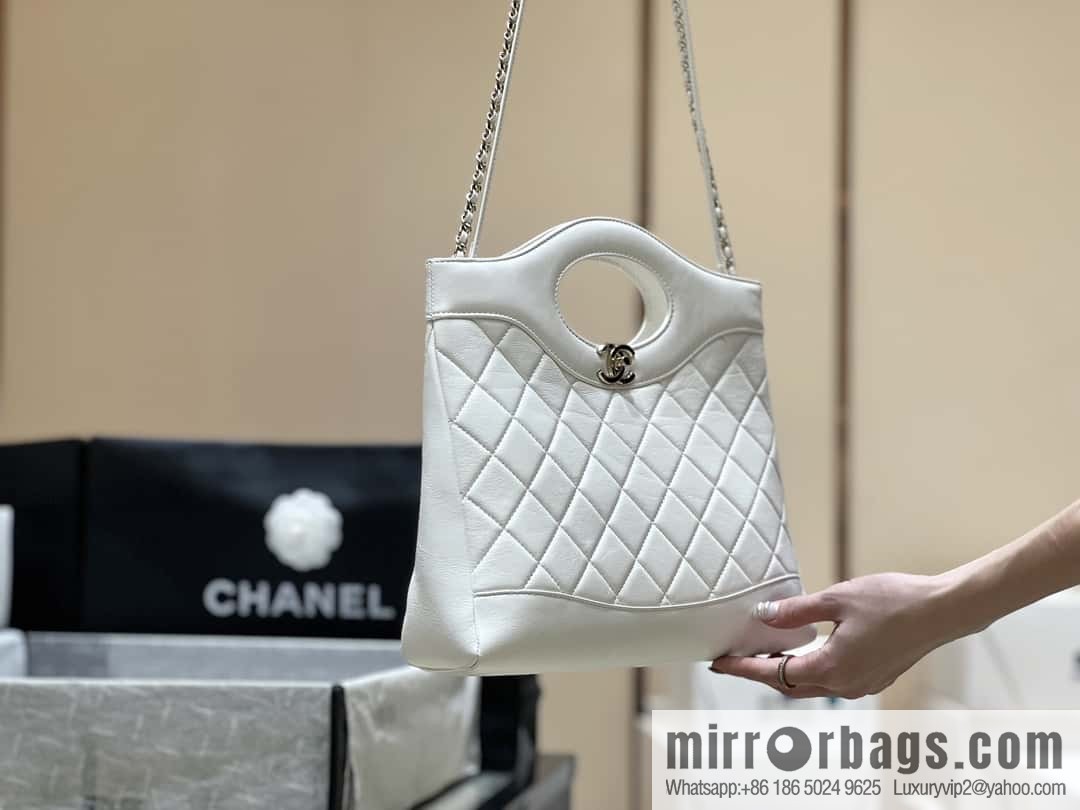 CHANEL 24S New S 31bag oil wax sheepskin AS4853 white