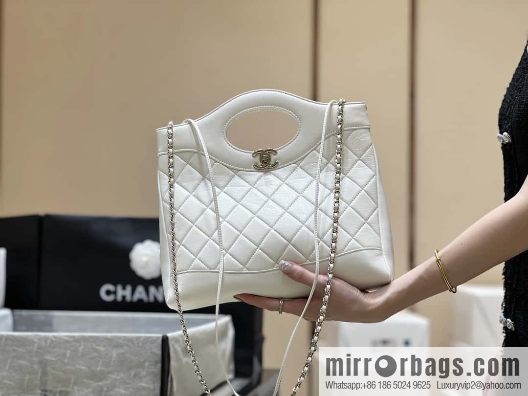 CHANEL 24S New S 31bag oil wax sheepskin AS4853 white