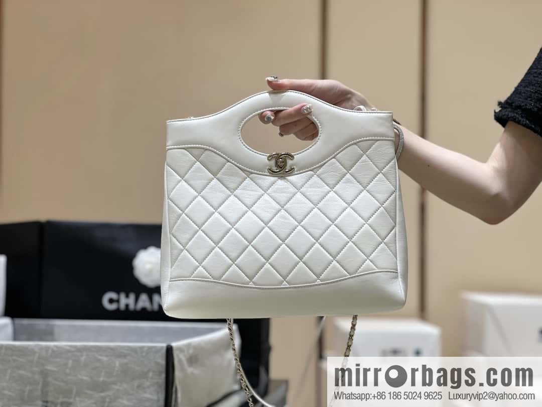 CHANEL 24S New S 31bag oil wax sheepskin AS4853 white