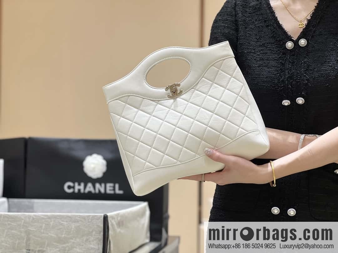CHANEL 24S New S 31bag oil wax sheepskin AS4853 white