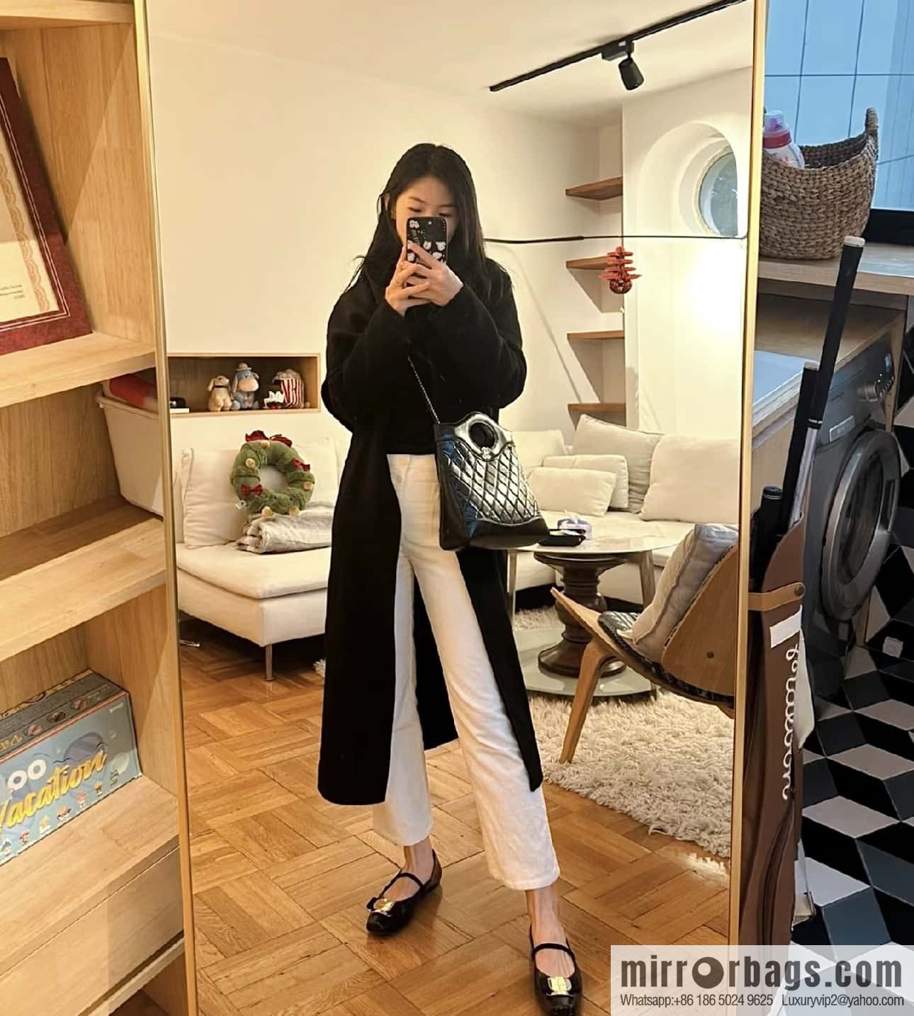 CHANEL 24S new small 31bag oil wax sheepskin AS4853 black