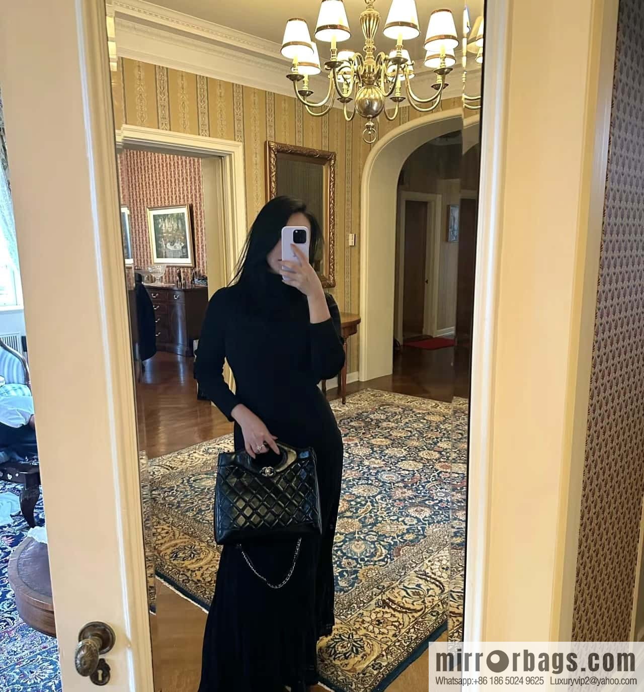 CHANEL 24S new small 31bag oil wax sheepskin AS4853 black